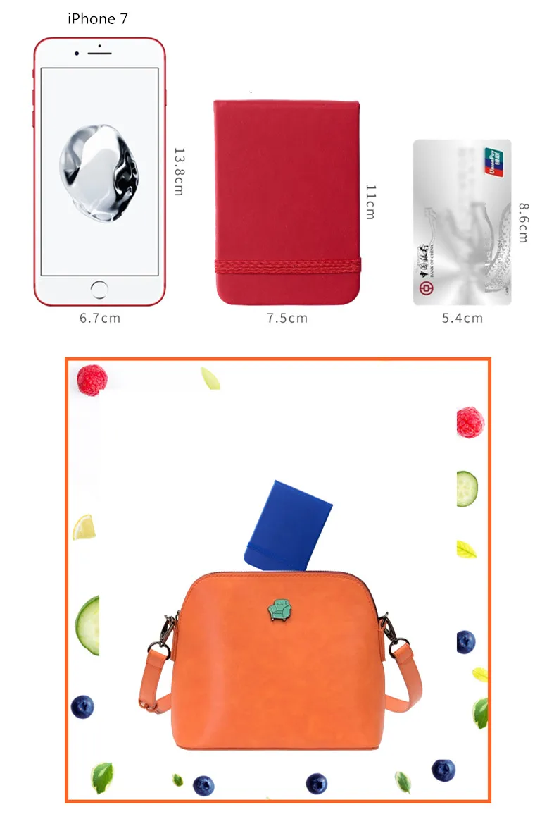 Sharkbang 96 Blatt A7 PU-Taschen-Notizbuch in Fruchtfarben, Monats-, Wochen- und Tagesplaner, Notizblöcke für Studium und Arbeit, Agenda, Schreibwaren – Detail 6