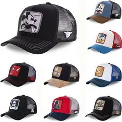 Hochwertige Disney Marke Anime Cartoon Snapback Baumwolle Baseball mütze Männer Frauen Hip Hop Papa Mesh Hut Trucker Hut Drops hipping