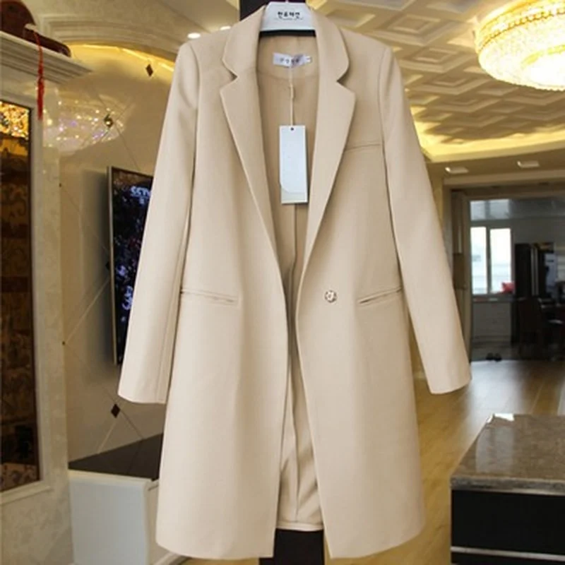 Imagem -03 - Cabolsa Longo Solto Casual Feminino Blazer com Cores Estilo Doce Jaqueta Feminina Marca Roupas de Primavera e Outono Europeu Mais Novo 2023