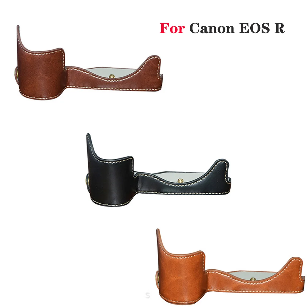 

Retro PU Leather Half Body Case Cover For Canon EOS R Camera Bottom Cover Base