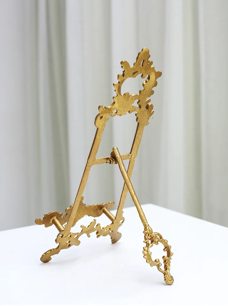 Metall Goldene Staffelei Bild Rahmen Platte Halter Display Stand Tabletop