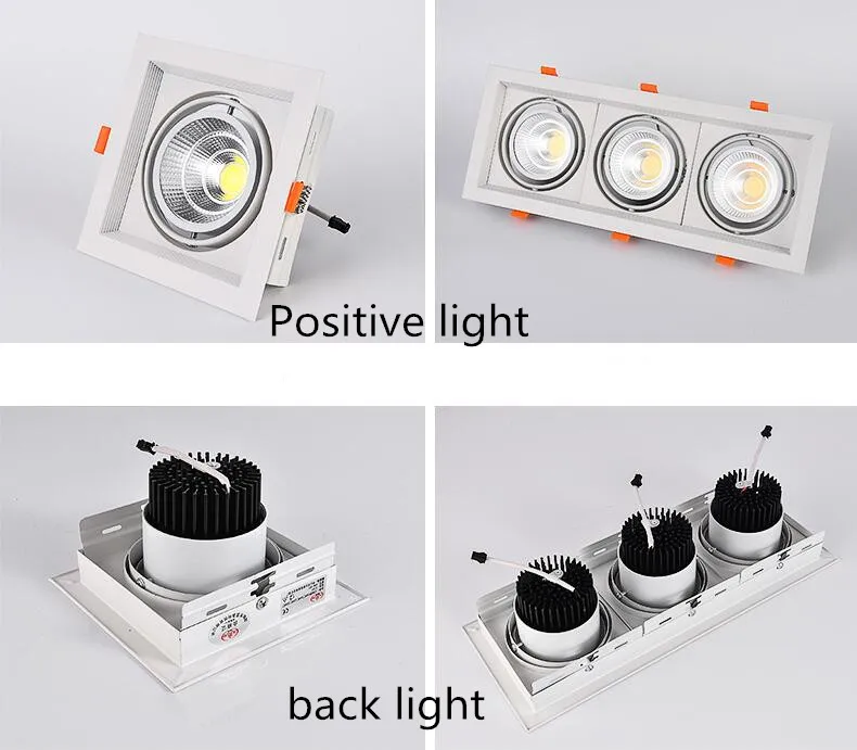 Dimmable COB LED Downlight, Luz de teto, Luzes embutidas, Iluminação interior, AC 110V, 220V, 10W, 20W, 30W