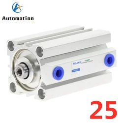 SDA Type Bore 25mm stroke 5/10/20/25/30/40/50/55/60/65/100mm double acting SDA25 compact air pneumatic piston cylinder Female