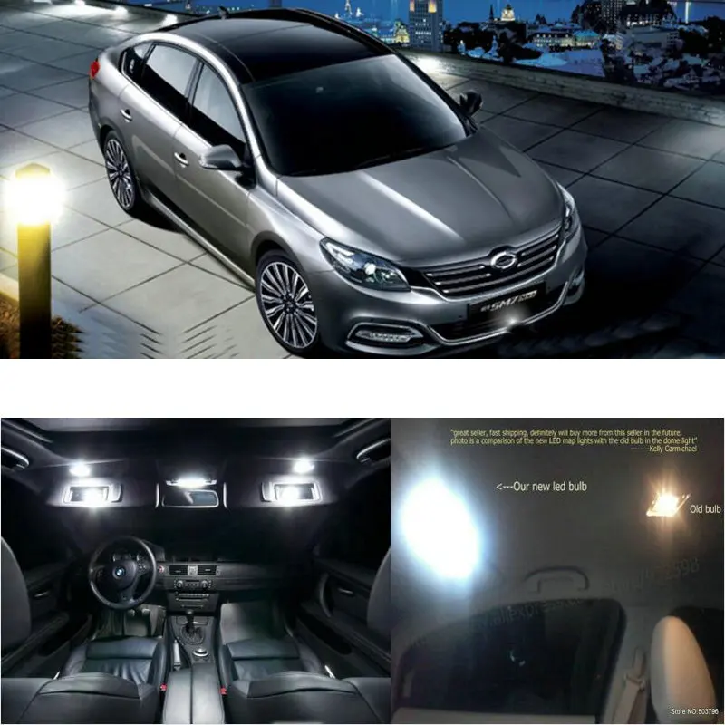 

Светодиодные внутренние Автомобильные фары для Renault sm7 nova 2015, комнатная купольная карта, лампа для чтения ножной двери без ошибок, 20 шт.