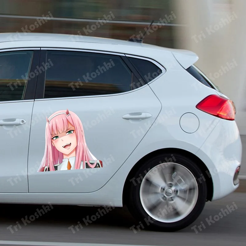 Tri Koshki KCS170 Darling In The Franxx Zero Two beatiful Anime Car Sticker PVC Colorful Decals Sticker on Car Bumper  laptop