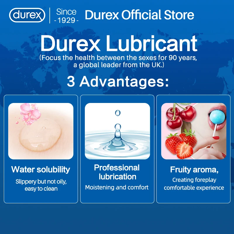 Durex Lubricant Fruit Based 50/200ml Water Based Lubricant Massage Orgasm Anal Vaginal Intimate Sex Shop Adult Toys for Couples