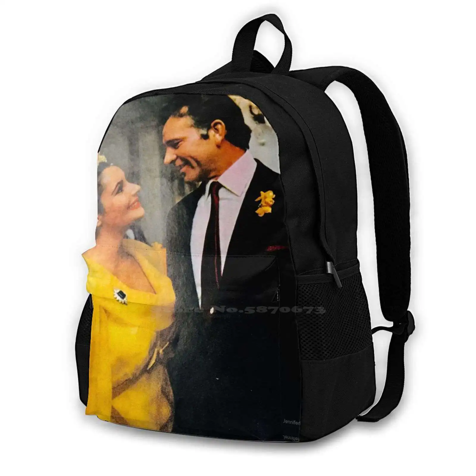 Miss Elizabeth Taylor And Mr. Richard Burton Get Married Teen College Student Backpack Laptop Travel Bags Elizabeth Taylor