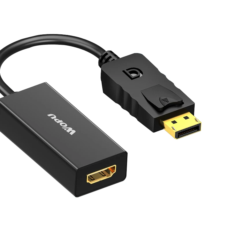 Adaptador de DP a HDMI compatible con Displayport a HDMI, convertidor DP macho a HDMI hembra