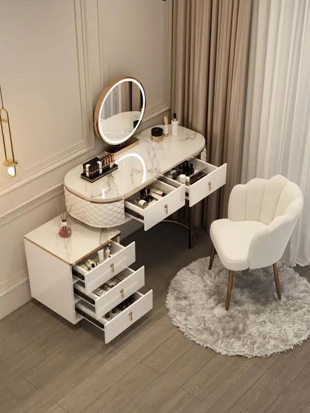 Nordic dressing table, storage cabinet, one bedroom, small family, net red style, modern simple and luxurious dressing table