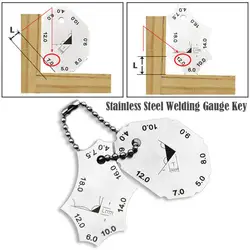 2Pcs/Set Stainless Steel Welding Gauge Key Tee Joint Welding Gauge Throat Depth Leg Length Gauge Ruler Welder Inspection Ruler