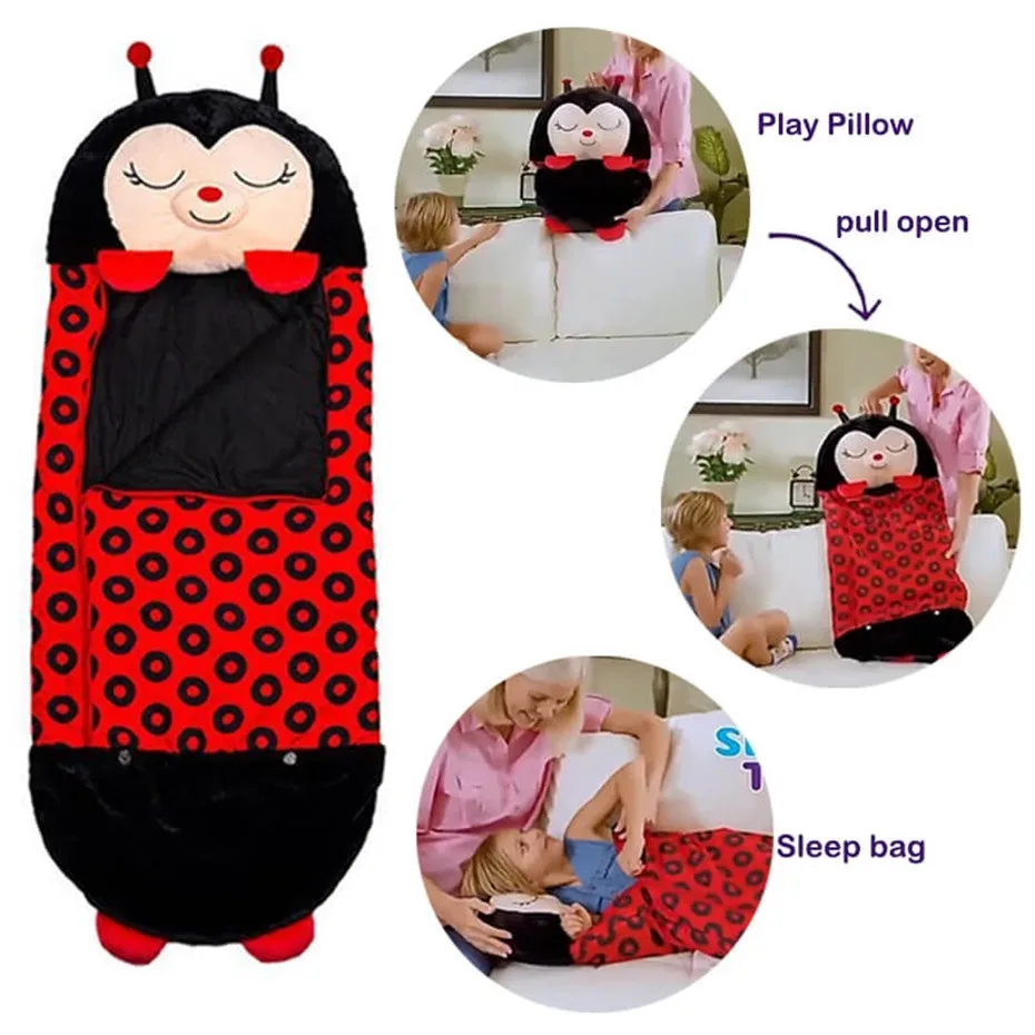 Sac de couchage en peluche pour enfants, couverture pour animaux de dessin animé, oreiller en beurre, couette anti-rika pour bébé, sac de couchage