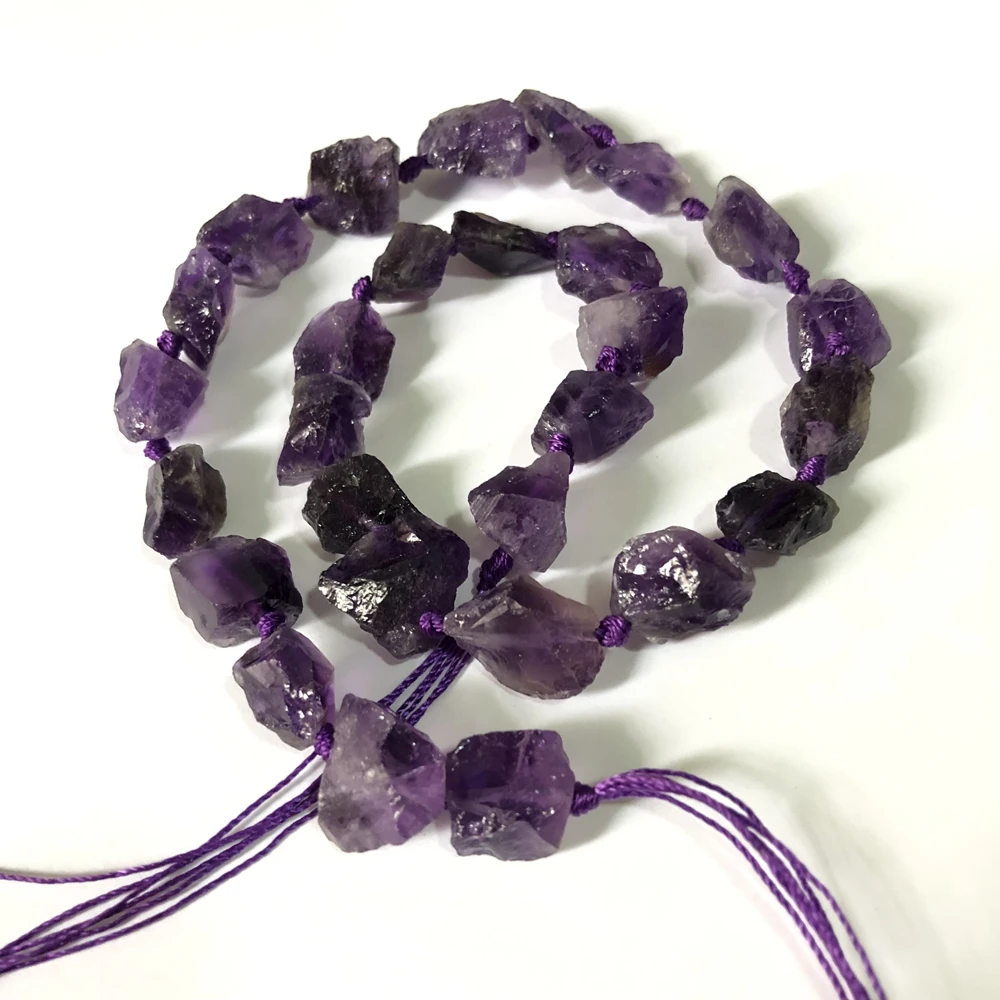 PANGEM-оптовая продажа, 1 из 15,5 дюймовых полнониточных натуральных Аметистовых кварцевых бусин, необработанные бусины из драгоценного камня, свободные бусины для ювелирных украшений PANGEM-оптовая продажа, 1 из 15,5 дюймовых полнониточных натуральных Аметистовых кварцевых бусин, необработанные бусины из драгоценного камня, свободные бусины для ювелирных украшений