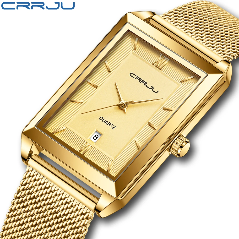 CRRJU Gold Watch Women Watches Ladies Creative Steel Women\'s Bracelet Watches Female Clock Relogio Feminino Montre Femme