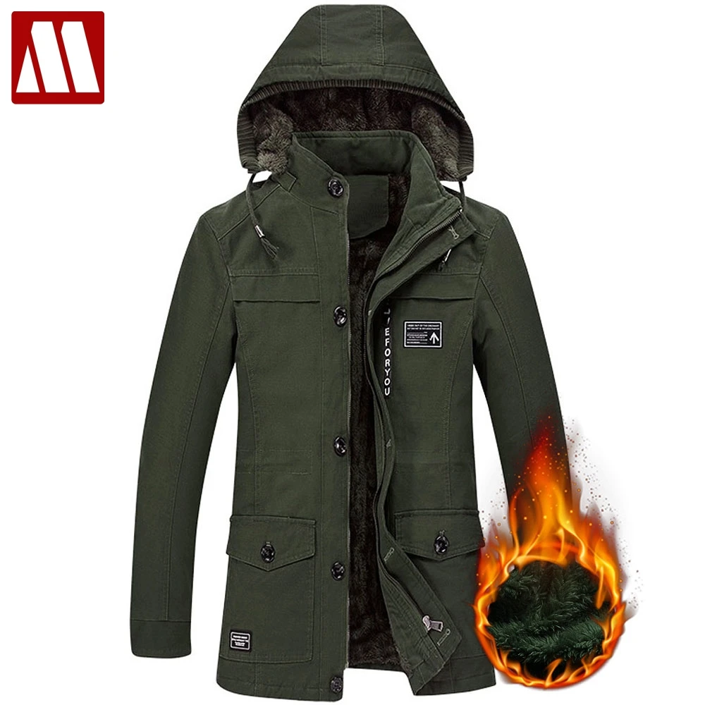 

Plus Size 6XL hooded winter coat men long thick fleece trench coats autumn man's outwear cotton jacket casual hooded parka coats