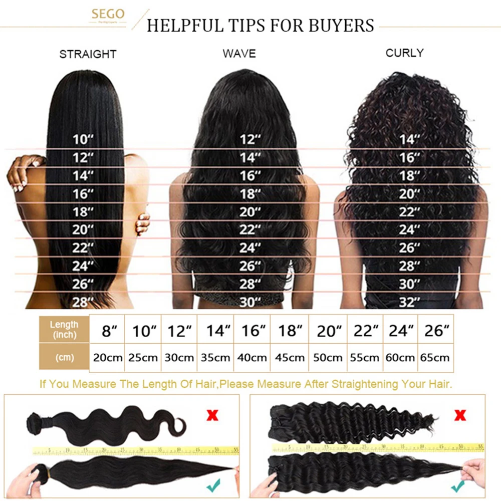 SEGO 140g Body Wave Clip In Hair Extensions Human Hair 8pc/set Hair Pieces for Women Double Weft Machine Remy Clip Ins