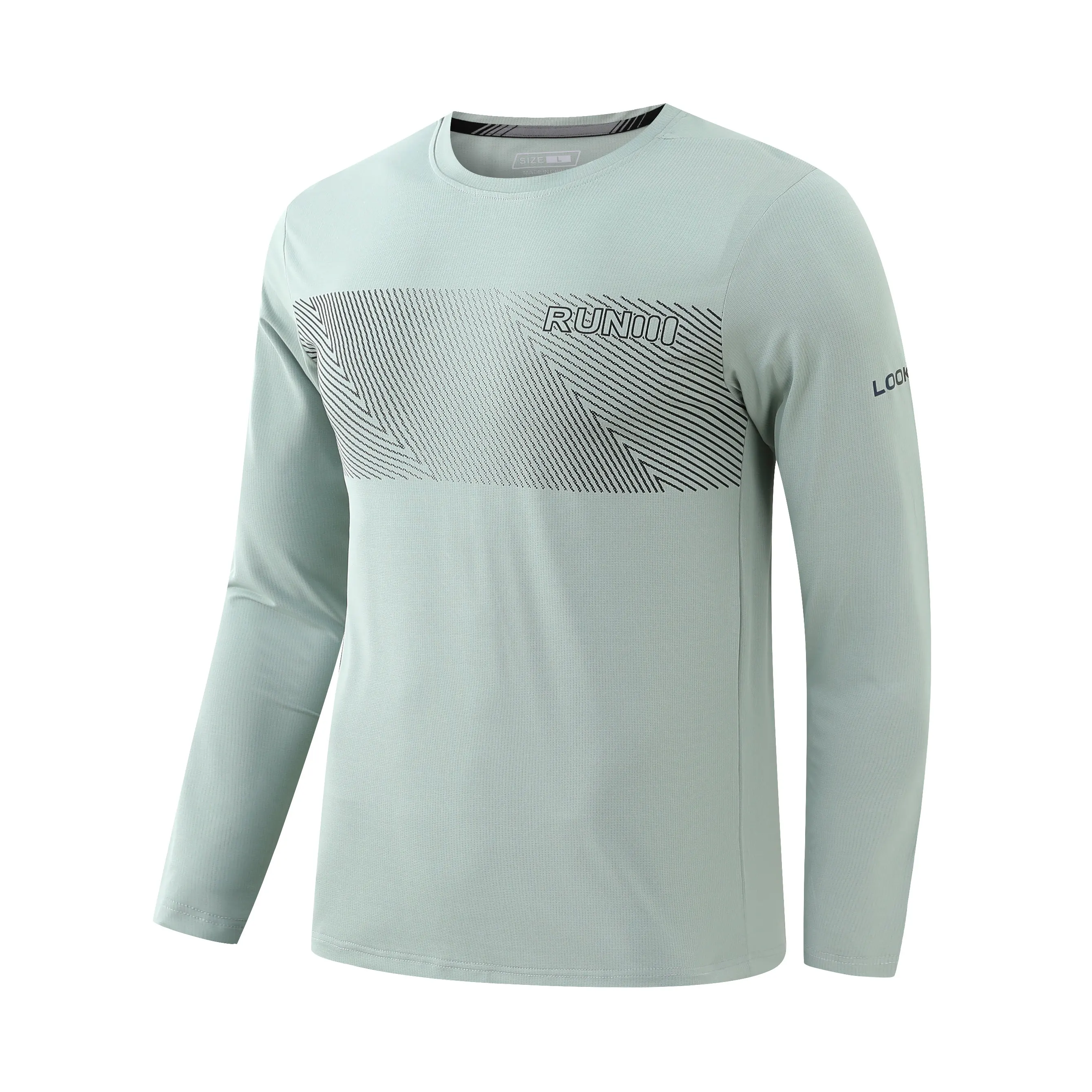 Spandex elastic breathable Running Shirt Long Sleeve Gym Shirt Men Sportswear Dry Fit Shirts For Bodybuilding Men Fitness Sport