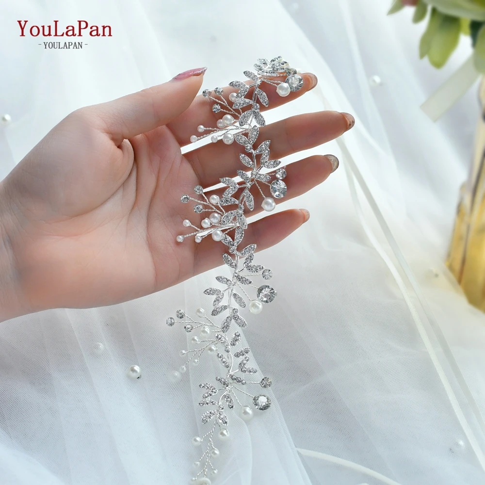 YouLaPan-liguero de diamantes para mujer/novia, lazo de muslo, lazo de pierna nupcial, liguero de pierna de diamantes de imitación, pieza de cabello de boda, HT02-S