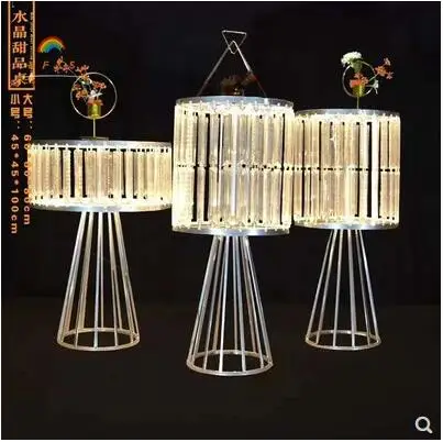 

New wedding tieyi crystal cylindrical dessert table wedding reception area decoration display table window creative decorations