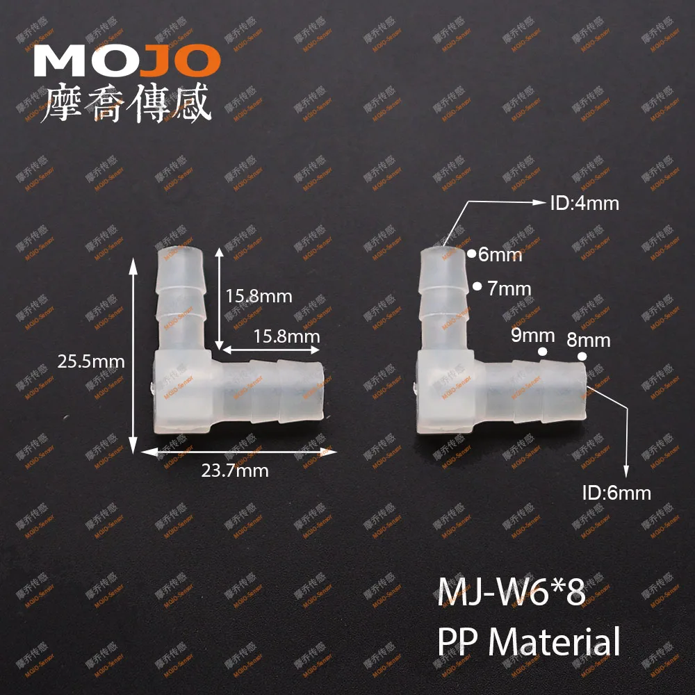 Free shipping!!MJ-W6x8 Reducing  Elbow type pipe connector for 6mm-8mm out diameter(100pcs/lots)