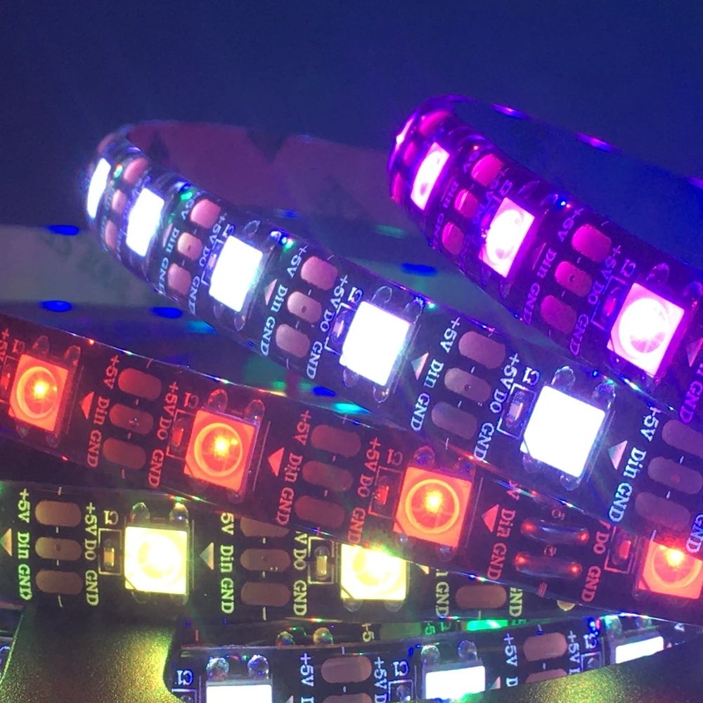 WS2812B Led Strip WS2812 5050 Smart RGB Led Lights Individually Addressable Led Strip Light Black/White PCB IP30/65/67 DC5V