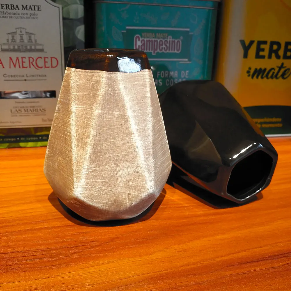 Argentinien Yerba Mate Kürbis Keramik Calabash Tassen Kräutertee Ware Schönes Aussehen Mehrere Option Großhandel – Detail 4