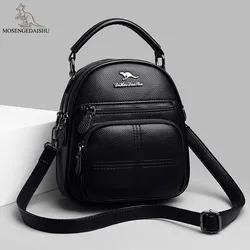 Multifunction Women Backpack Famous Brand Mini Bookbag Luxury School Bags for Girls High Quality Leather Crossbody Shoulder Bag