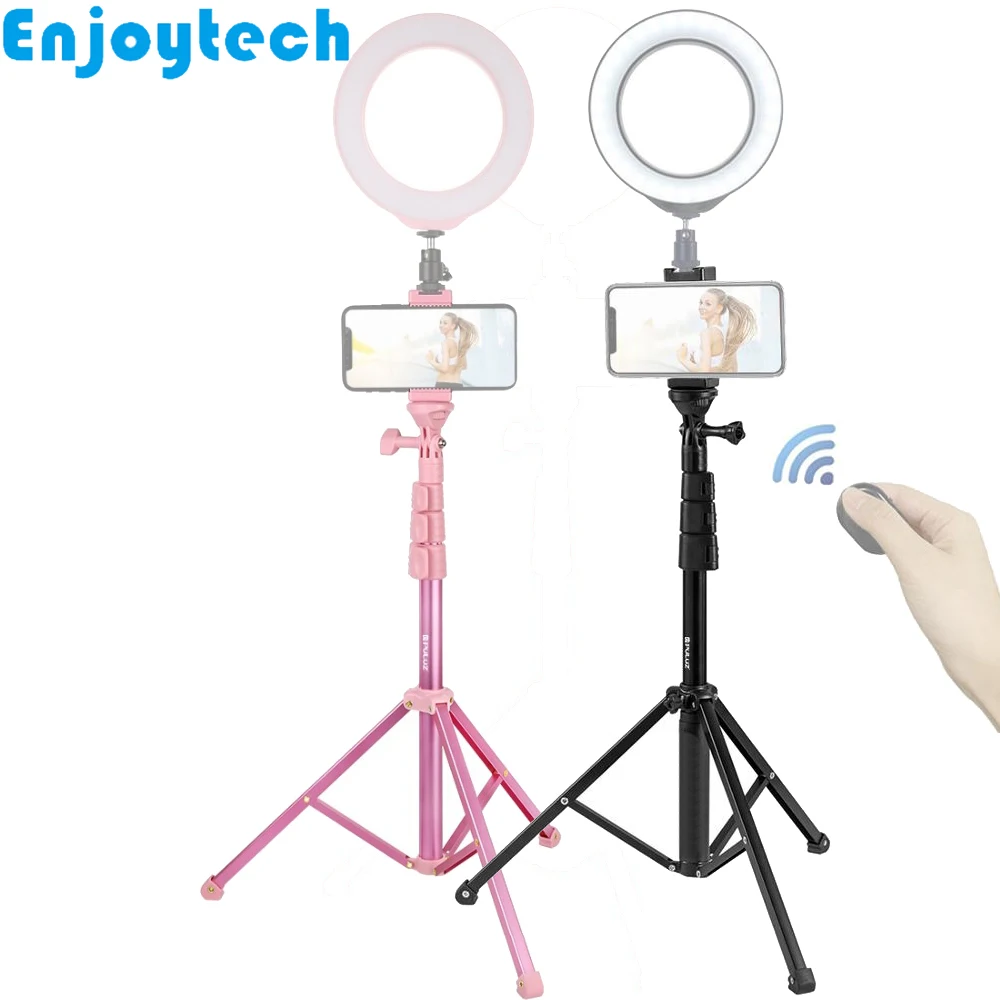 New Selfie Stick Monopod with Tripod with 16CM LED Ring Flash Lamp for Mobile Phone Selfie Vlog Live Video Streaming Bloggers