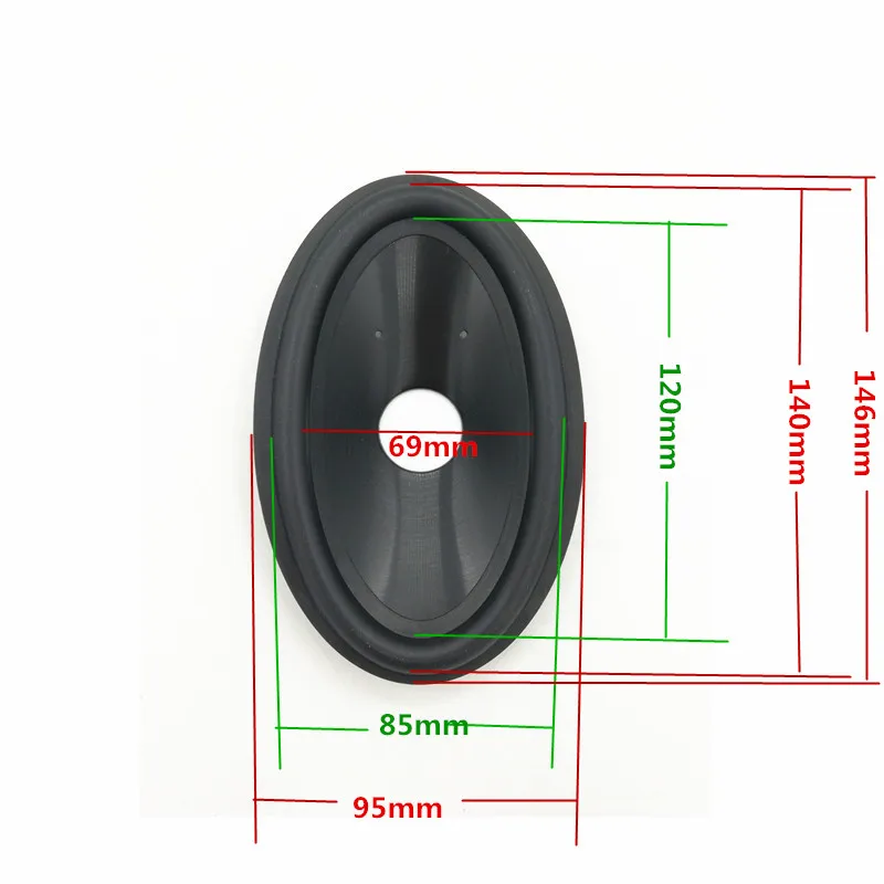 2 قطعة/الوحدة 4 بوصة 4*6 بوصة 6 "مكبر الصوت ورقة مخروط المطاط حافة حقن حوض مكبر الصوت اكسسوارات لفائف 27 مللي متر الأساسية أصفر أزرق أسود #4