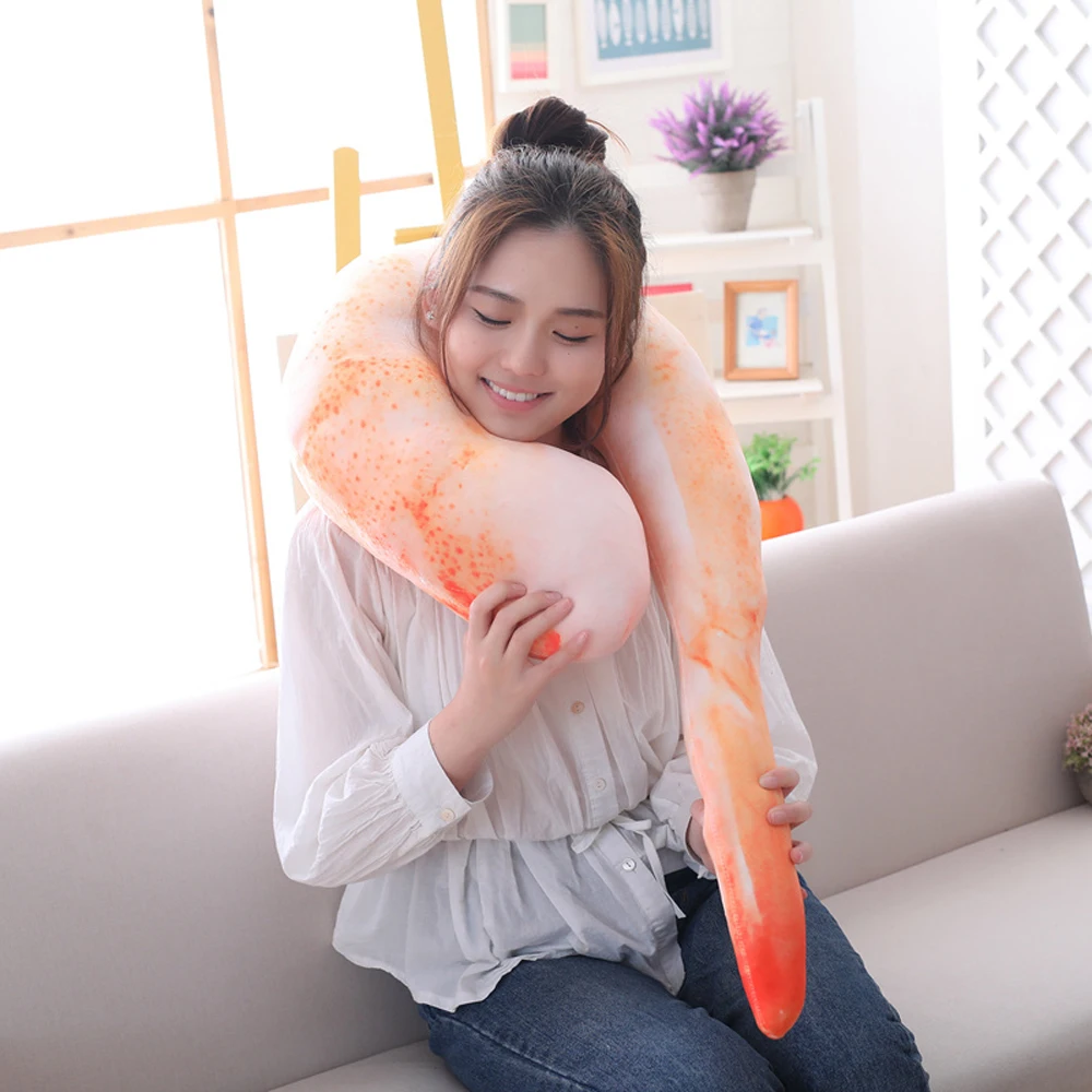 

Cartoon Simulation Shrimp Plush Toy Plush Pillow Stuffed Plush Animal Girl Gifts Toys for Children Christmas Gifts