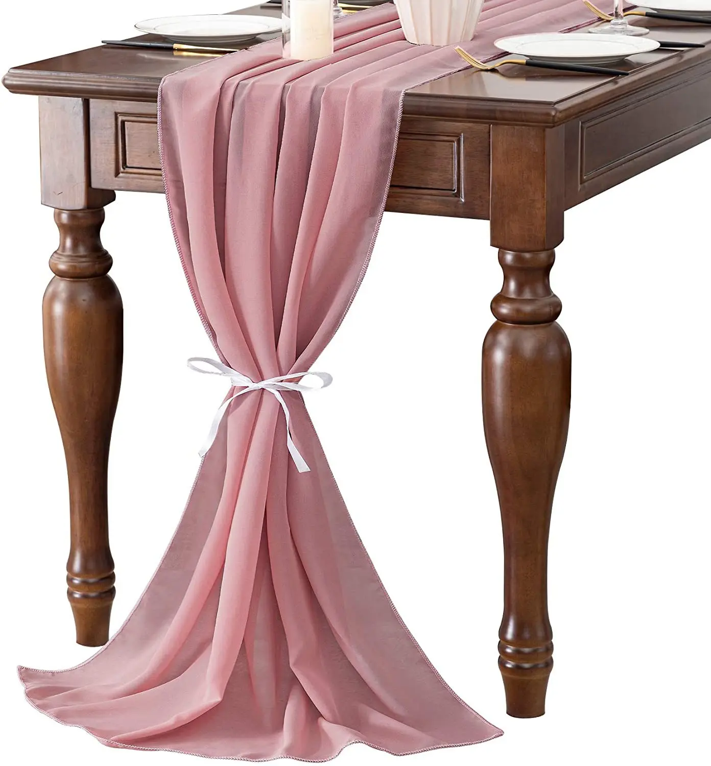 Beautiful Soft Chiffon Table Runner Tablecloth Wedding Bridal Party Home Decor Chair Sash Party Decoration Banquet Supplies 1pc