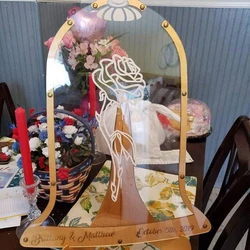 Customized Unique Rose Transparent Alternative Wedding guest book Beauty and Beast  drop box Signature Acrylic wedding Guestbook