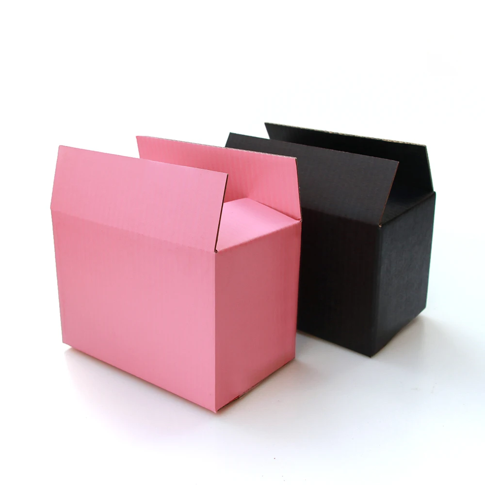 5pcs/10pcs/black and pink cardboard boxes, 3-layer corrugated cardboard box packaging, gift box, express box, postal cardboard