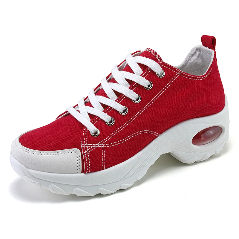 Scarpe da ginnastica in tela da donna di moda scarpe Casual a taglio basso scarpe sportive all'aperto scarpe con plateau Comfort traspiranti Sneakers con cuscino d'aria