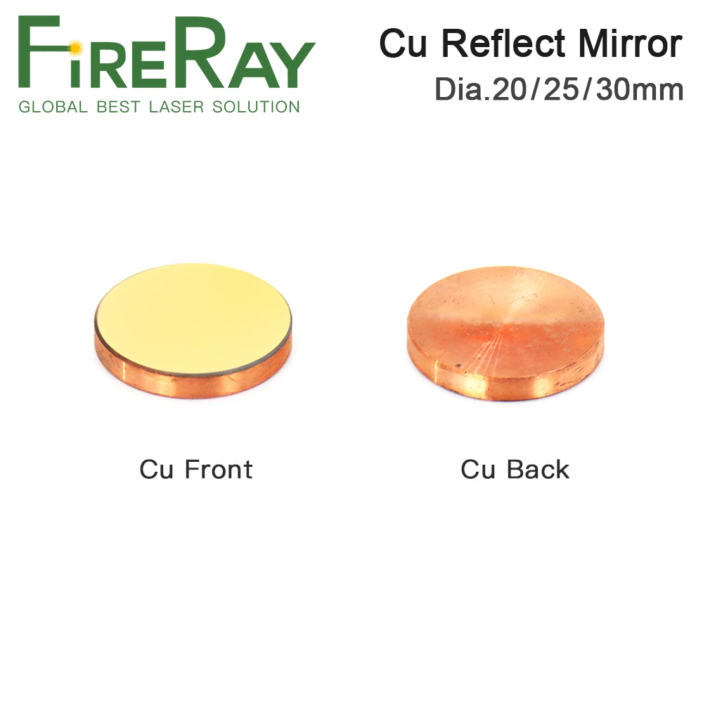 FireRay 3 قطعة مرآة تعكس النحاس قطر 20 25 30 مللي متر مرآة ليزر Cu لآلة القطع والنقش بالليزر Co2