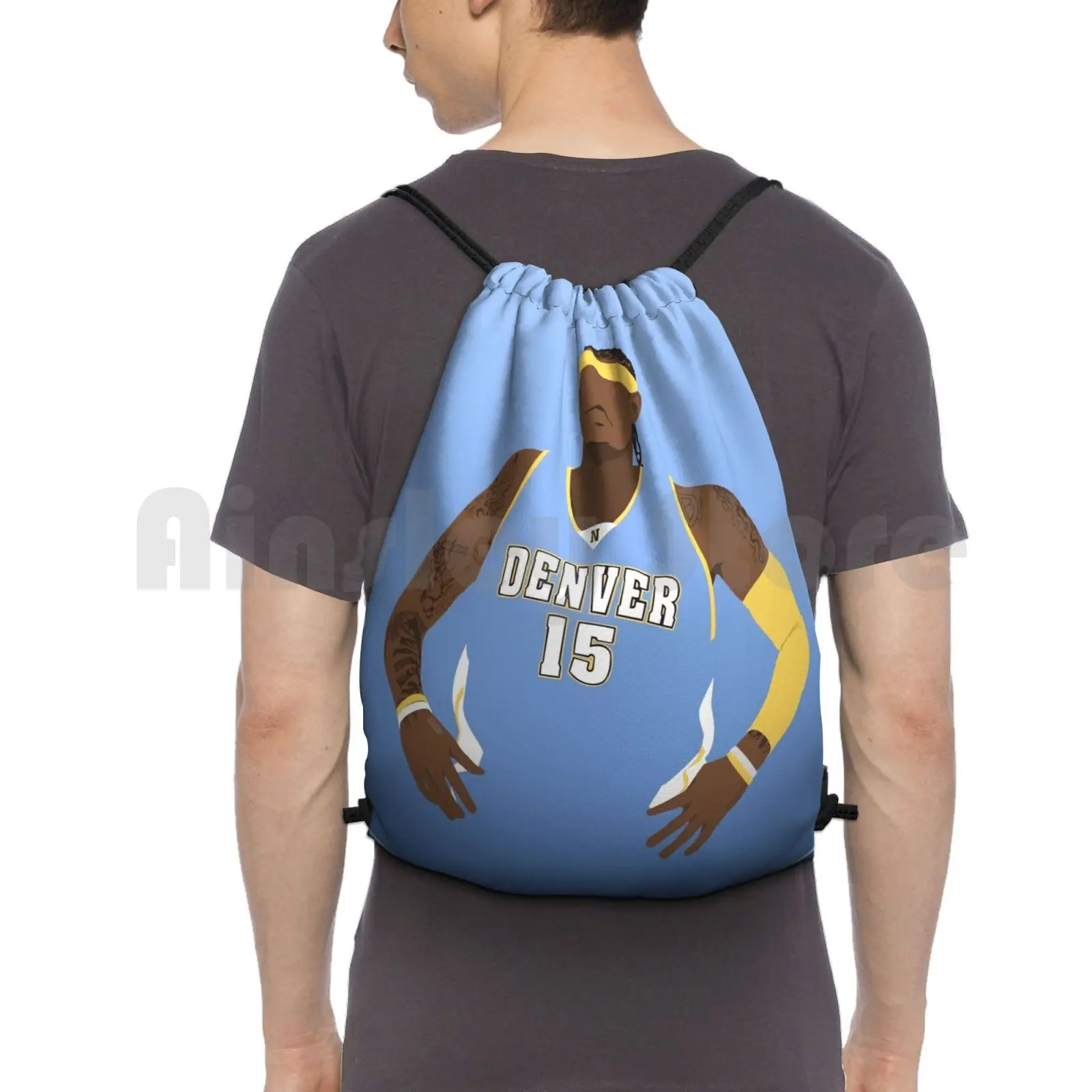 Carmelo Anthony Backpack Drawstring Bags Gym Bag Waterproof Carmelo Anthony Melo Basketball Bball Hoops Sports Athlete