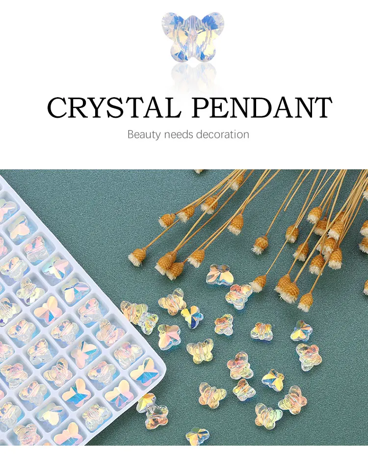 72/84PCS 6/8mm Kristall Schmetterling Perlen für Schmuck Machen AB Farbe Glas Anhänger Perlen Schmuck DIY Armbänder Halskette Ohrringe – Detail 4