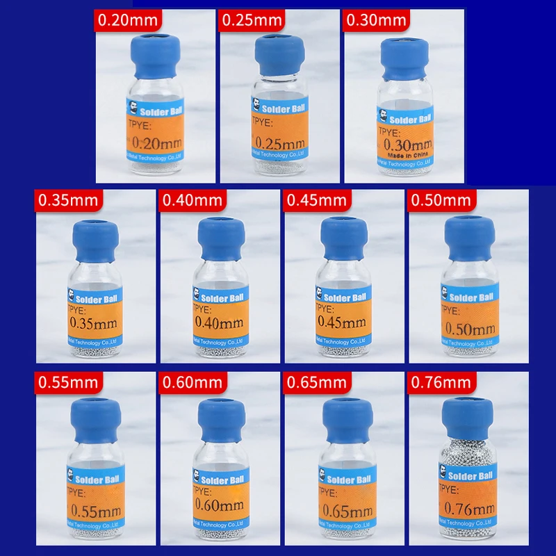 Mechanic BGA Reballing Balls 0.2/0.25/0.3/0.4/0.45/0.5/0.55/0.6/0.65/0.76mm BGA Solder Ball For BGA Reballing Stencil