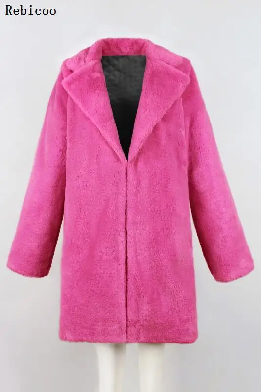 Casaco de pele do falso feminino outono inverno elegante cashmere oversize longo casaco de pelúcia quente casaco feminino