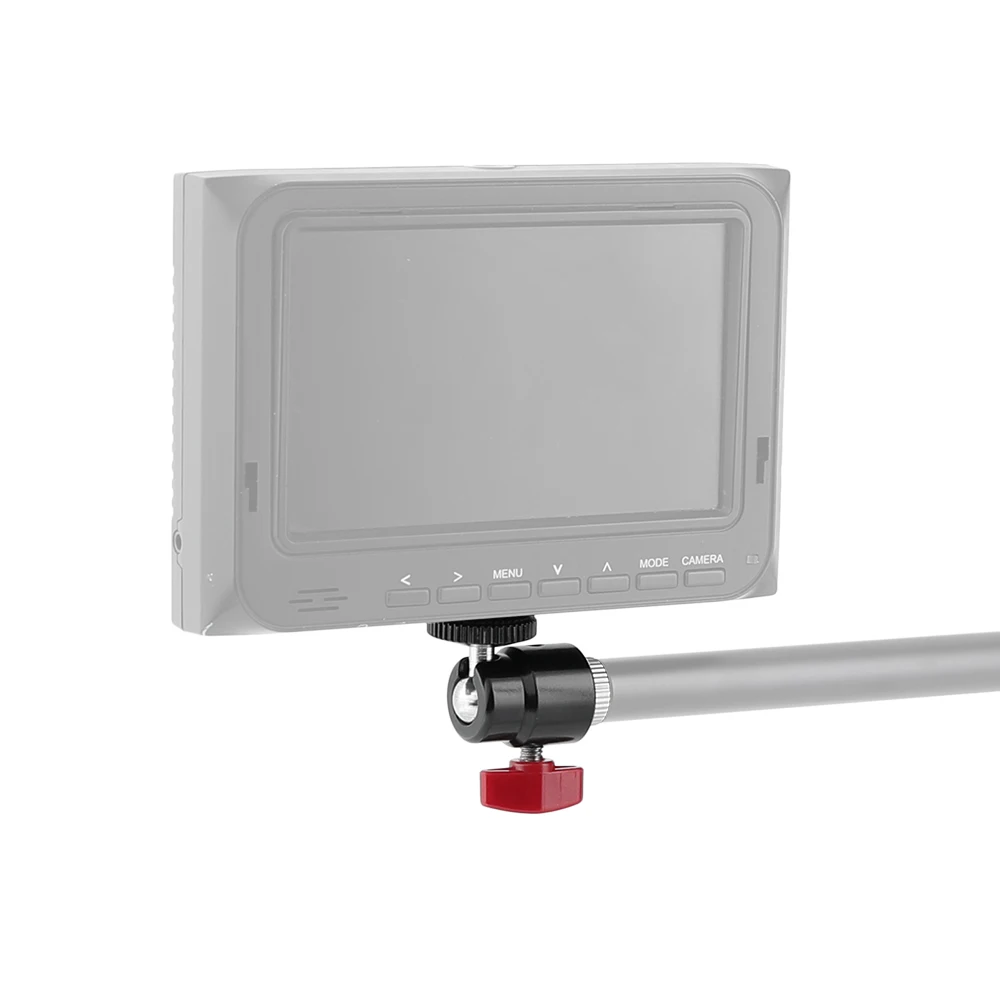 Kayulin Mini supporto per staffa Flash con testa a sfera con adattatore per vite a doppia estremità maschio da 1/4 "maschio a M12 per microfono Monitor fotocamera Dslr