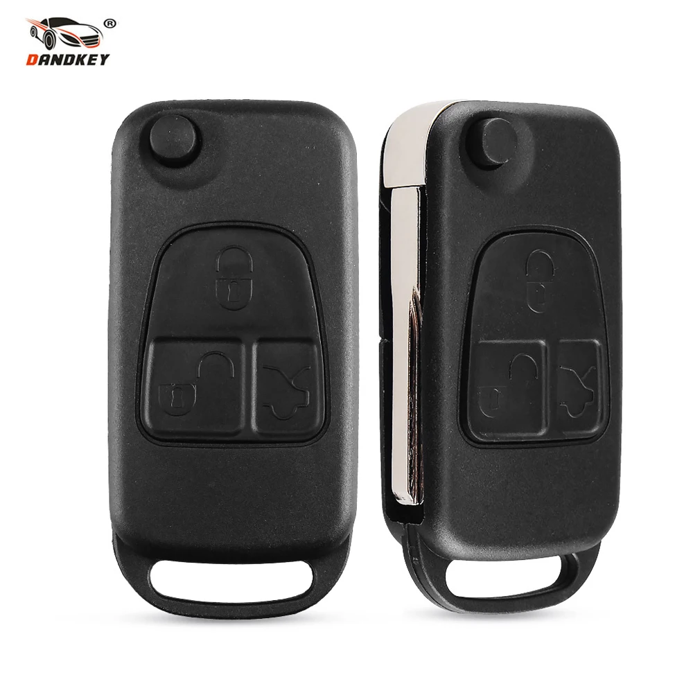 Dandkey 1/2/3/4 Buttons Car Remote Folding Flid Key Shell Cover For Mercedes For Benz B200 A160 W124 W202 W210 HU39 HU64