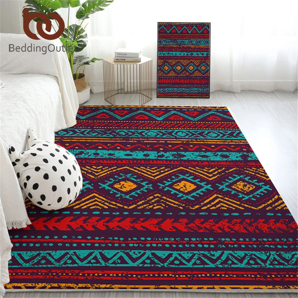 

BeddingOutlet Aztec Large Carpet Decorative Floor Mat Geometric Ethnic Area Rug Bohemian Colorful Totem Alfombra Cozy Home Decor