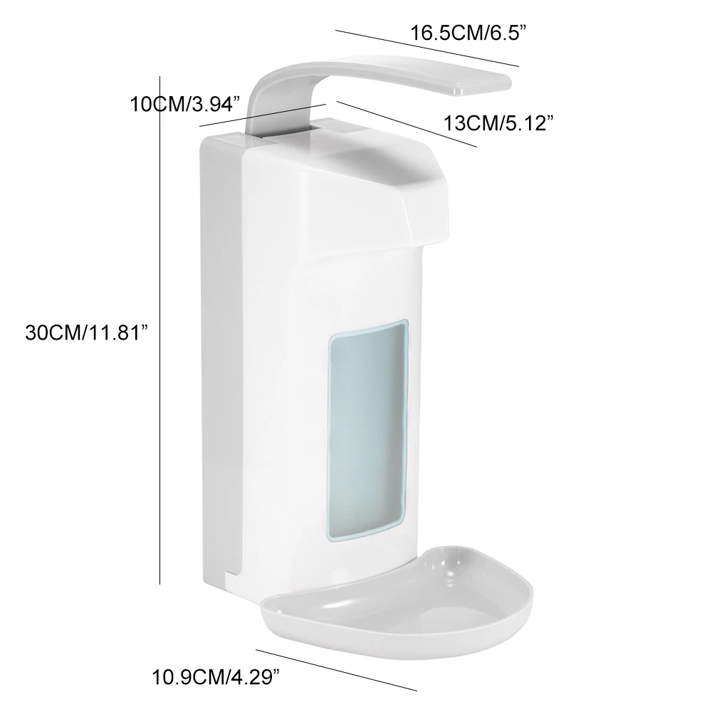 In Stock 1000ml Elbow Disinfection Dispenser Wall-Mounted Soap Dispenser Spray Hand Sterilizer Manual Type Medical Device