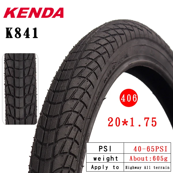KENDA-折りたたみ式自転車タイヤ,20インチ,スチールワイヤー付き,20x1