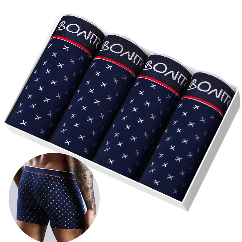 4pcs Boxers Men's Panties Underpants Man Boxer Underwear Cotton for Male Underpants Man Cotton Large Size Lot Soft