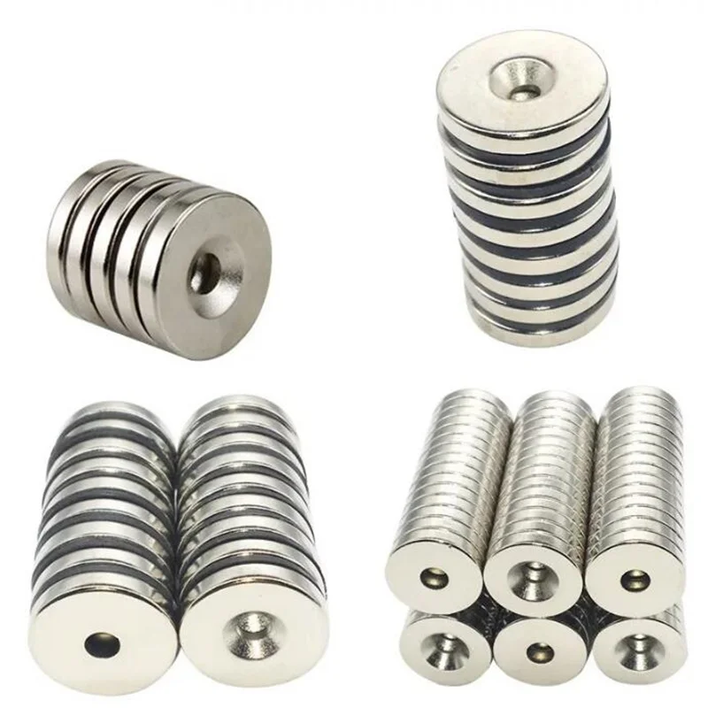 

20 40PCS Disc Magnet 20*3 Hole 5 N38 Strong D Countersunk Magnet 20x3 Permanent Magnet 20x3-5 for speaker 20mm 3mm