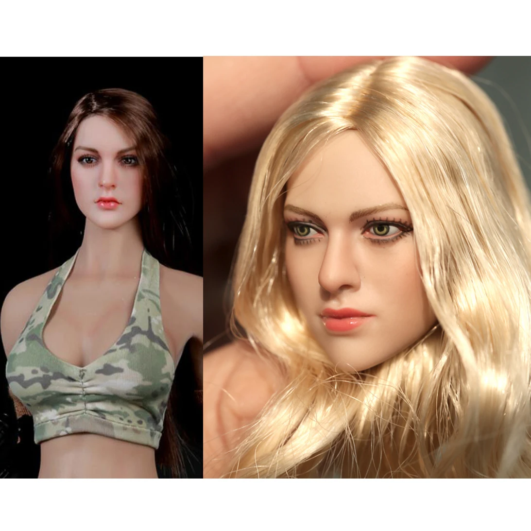 1/6 Scale KIMI TOYS KT004/KT005 European American Blonde Female Head Sculpt Fit 12'' TBLeague Phicen Suntan Body Action Figure