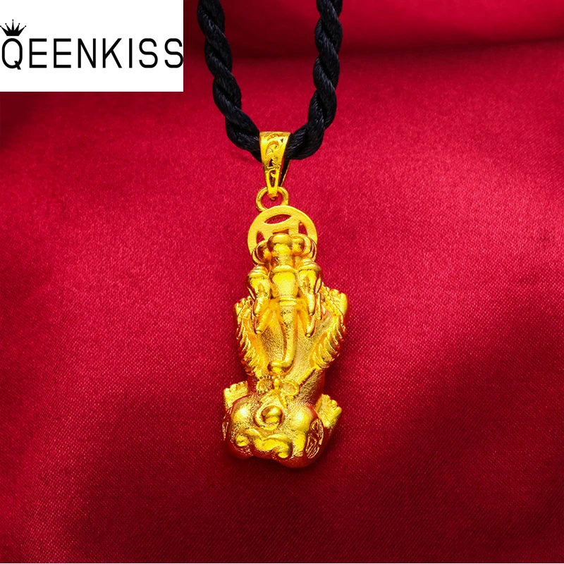 QEENKISS Vintage Gold Coin PIXIU Necklace Pendant For Men Wholesale Wedding Party Birthday Groom Father Boyfriend Gift PT5114