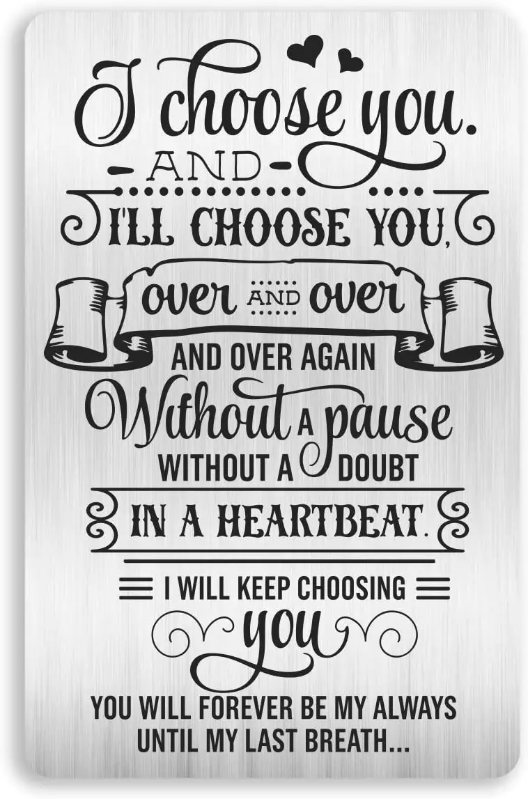 I You Engraved Wallet Inserts for Boyfriend Husband Fiance Groom, Love Note Cards Anniversary Card Gifts DIY Custom