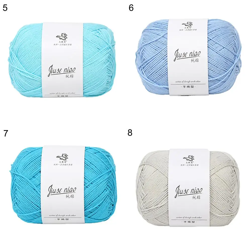 50G/1 Cuộn 8 Dây Tay Đan Len Sợi Nguyên Chất Mềm Sữa Thun Cotton Len Sợi Dệt quần Áo Cho Bé Khăn Mũ