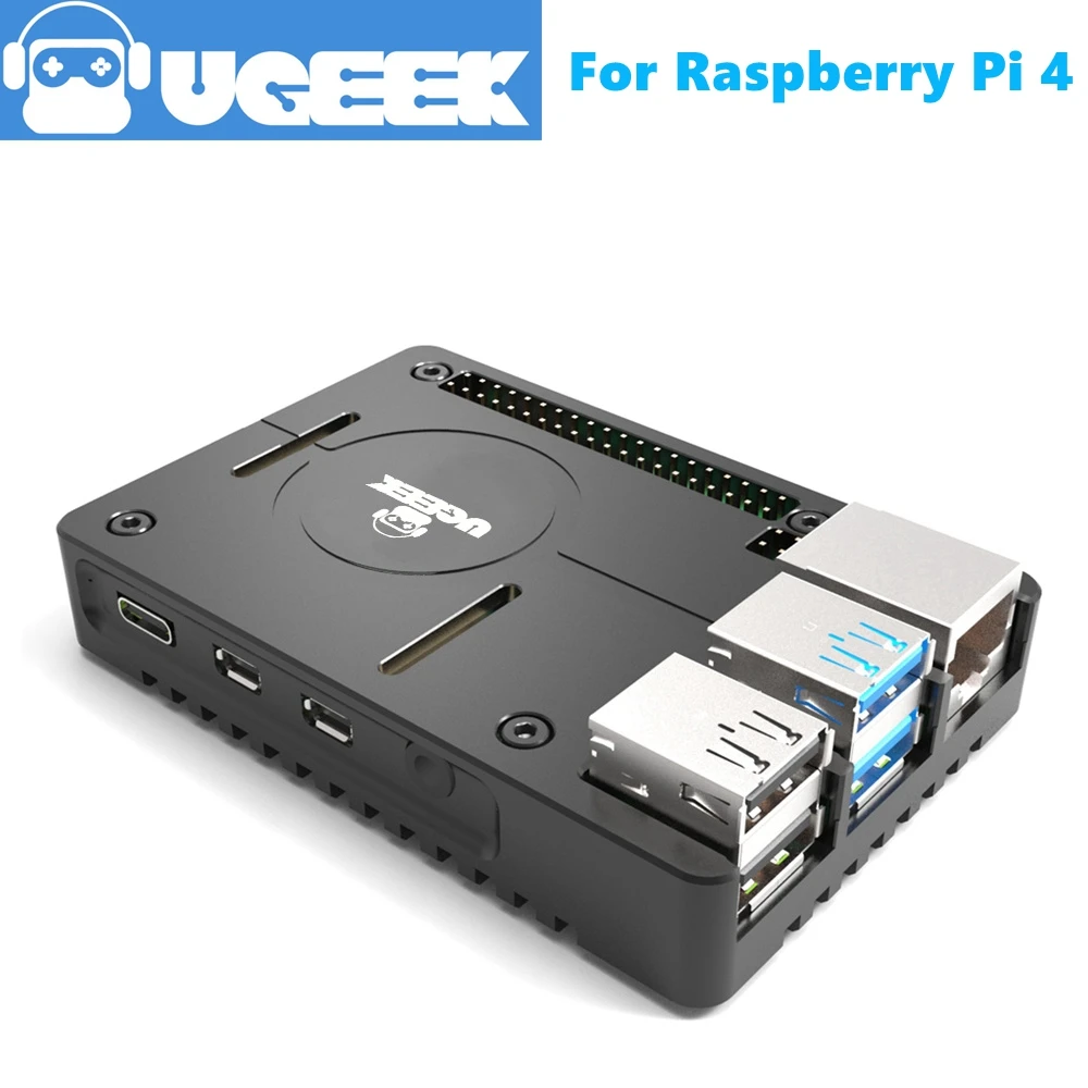 UGEEK New! Ultra-thin Aluminum Alloy CNC Case for Raspberry Pi 4B|Raspberry Pi 3B+|Metal Portable Box|Support GPIO